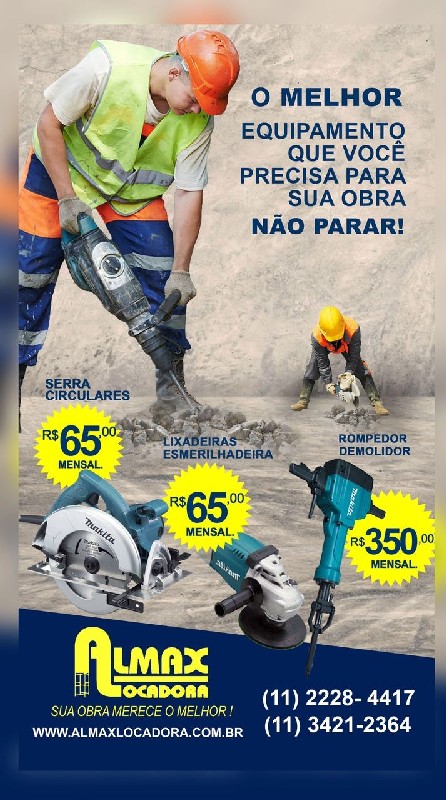 Aluguel de equipamentos para construção civil sp